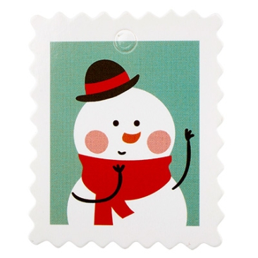 Kerst Geschenkkaartjes Sneeuwpop, 5x4x0,04 cm