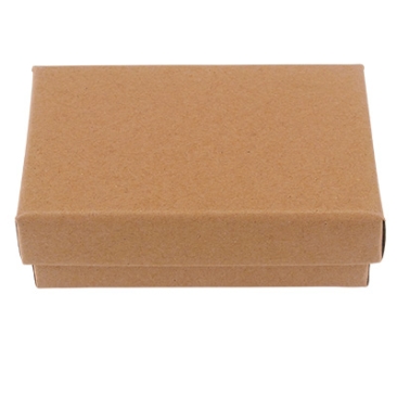Boîte à bijoux avec insert en mousse, rectangle, brun, 8x5x2,5 cm