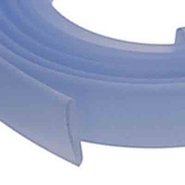 PVC-band, 6 x 2 mm, lichtblauw, lengte 1 m