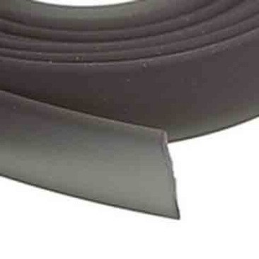 Flat PVC tape, 6 x 2 mm, dark grey, length 1 m