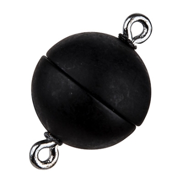 Fermoir magnétique Magic-Power, boule 12 mm, avec oeillets, noir
