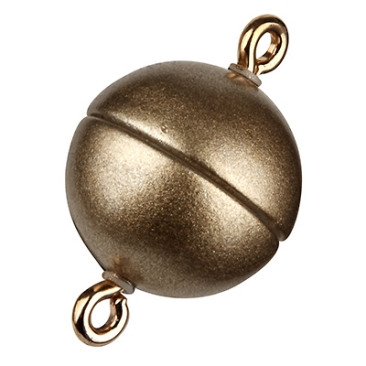 Magic Power magnetic clasp ball 12 mm, with eyelets, gold-coloured matt