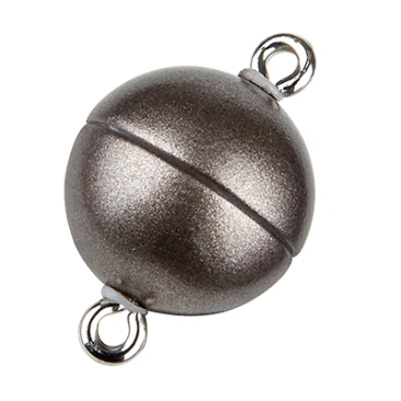 Magic Power magnetic clasp ball 12 mm, with eyelets, granite