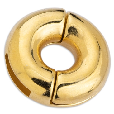 Magnetverschluss Ringform für 10 mm breite Bänder, 21,5 x 22,5 mm, vergoldet
