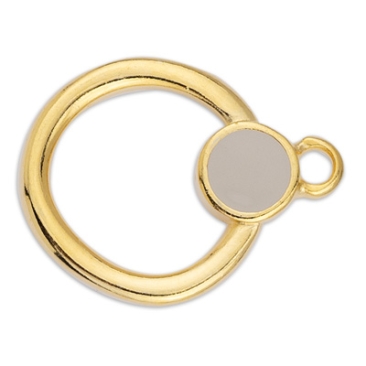 Toggle clasp only eyelet, enamelled, 19 x 24 mm, gold-plated