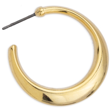 Earring Creole, 27 mm, with titanium pin, gold plated