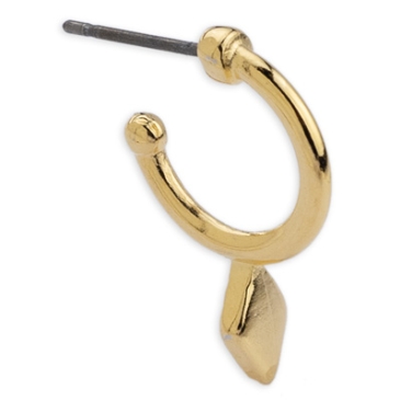 Earring Creole with Rombus with Titanium Pin, gold plated