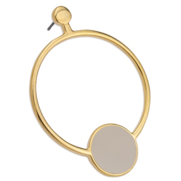 Circle enamelled, with titanium pin, gold-plated