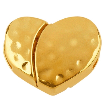 Clasp heart, gold-plated, 17.0 mm x 20.5 mm