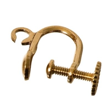 Ear screw with eyelet, gold plated
