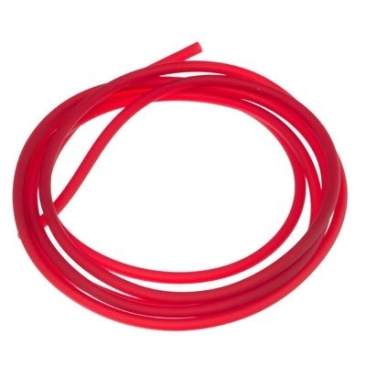 2 metre PVC hose, diameter 2.5 mm, colour: red transparent