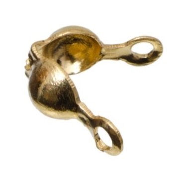 Kugellkalotte mit Fädelloch, 3,5 mm, vergoldet