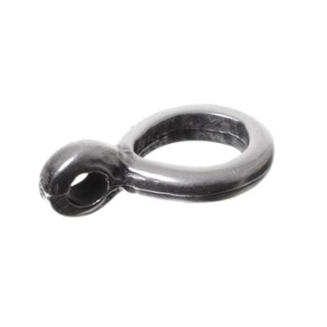 Anhängerhalter, Ring mit Öse für Bänder bis 4 mm, oval, versilbert