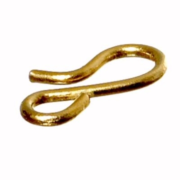 S-hook, gold-plated, length approx. 18 mm