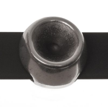 Monture Slider / Perle coulissante pour Rivoli et chatons SS39, argentée, pour rubans de 10 mm de large