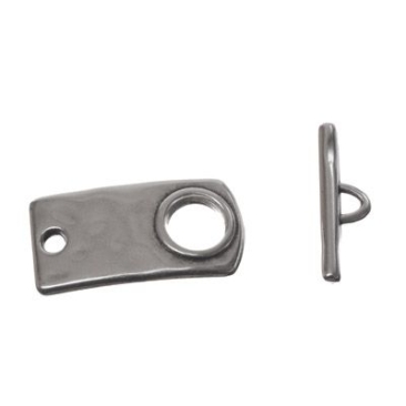 Toggle clasp, 33 x 17 mm, silver-plated