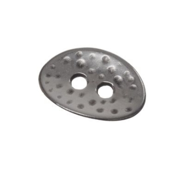Perle de bouton, 14 x 10 mm, argentée