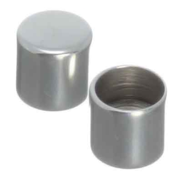 End cap without eyelet, inner diameter 5 mm, 6 x 6 mm, silver-plated