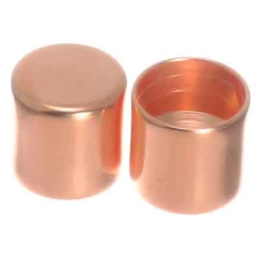 End cap without eyelet, inner diameter 5 mm, 6 x 6 mm, rose gold-plated, suitable for sail rope