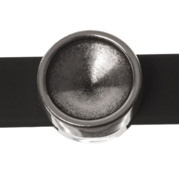 Monture Slider / Perle coulissante pour Preciosa Rivoli 12 mm, argentée