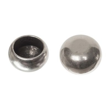 End cap without eyelet, round, inner diameter 4.0 mm, silver-plated