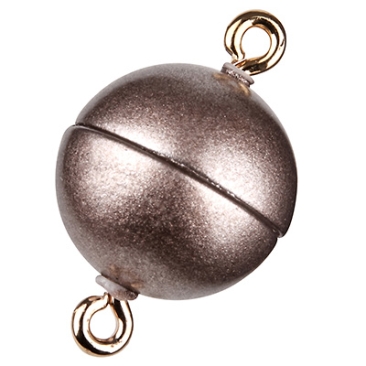 Magic Power magnetic clasp ball 8 mm, with eyelets, matt copper colour