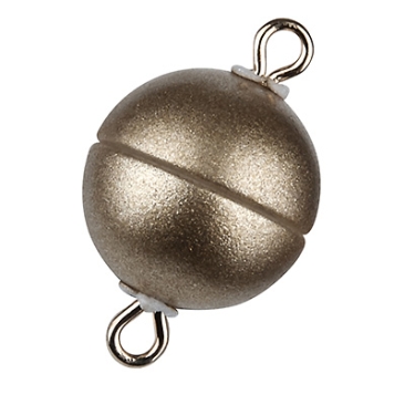 Magic Power magnetic clasp ball 8 mm, with eyelets, gold-coloured, matt