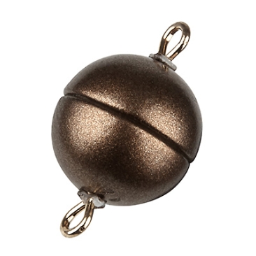 Magic Power magnetic clasp ball 8 mm, with eyelets, matt bronze colour
