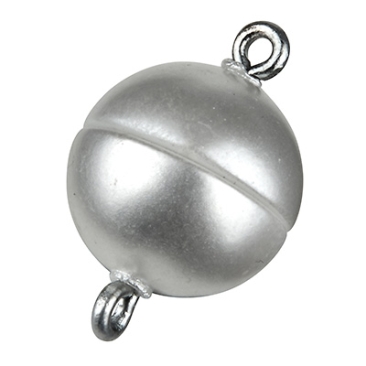 Magic Power magnetic clasp ball 10 mm, with eyelets, pearl-coloured