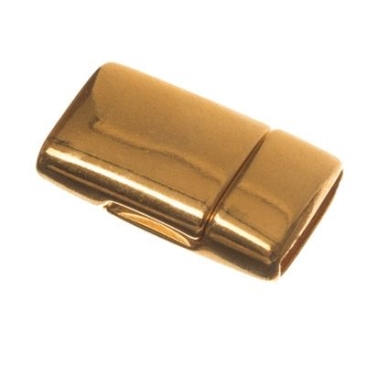 Magnetic clasp, square, for wide straps (10 x 2 mm), gold-plated
