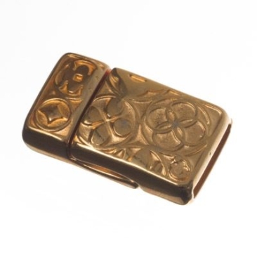 fermoir magnétique, carré, pour rubans larges (10 x 2 mm), doré