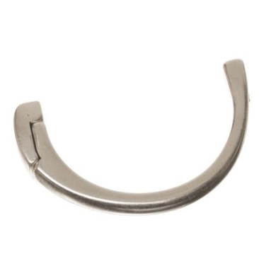 Demi-bracelet avec fermeture magnétique pour rubans plats 5 mm, argenté