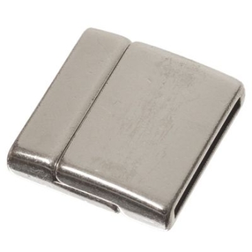 Magnetic clasp for flat ribbons 24 x 24.5 mm, silver-plated