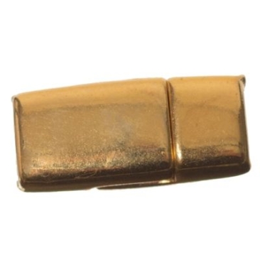 Magnetic clasp, square, for wide straps (5 x 2 mm), gold-plated