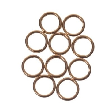Split ring, approx. 9 mm, gold-plated, 10 pieces