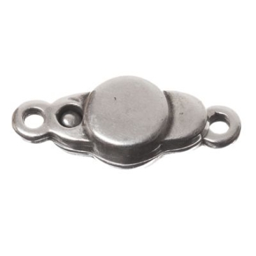 Magnetic clasp, 17.5 x 7 mm, silver-plated