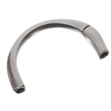 Demi-bracelet avec fermeture magnétique pour rubans jusqu'à 5 mm , 60 x 36 mm, argenté