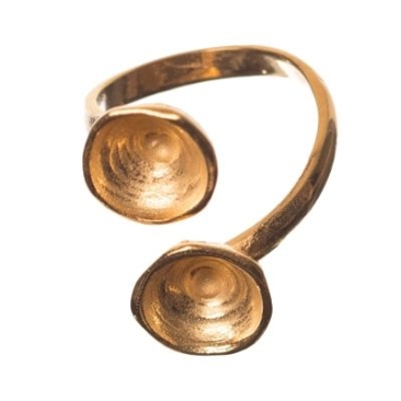 Finger ring with setting for Preciosa Chatons SS39, gold-plated