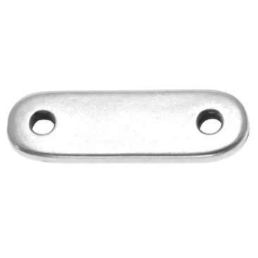 Sliding clasp for ribbon 1 mm, 17 x 5 mm, silver-plated