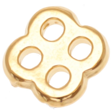Sliding clasp for ribbon 1 mm, 5 x 5 mm, gold-plated