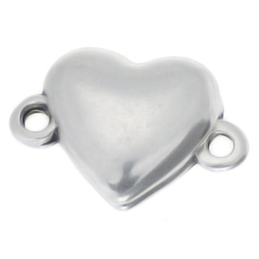 Magnetic clasp heart, 15.5 x 11 mm, silver-plated