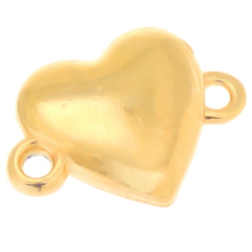 Heart magnetic clasp, 15.5 x 11 mm, gold-plated