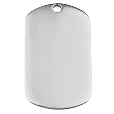 Stamp blank pendant, square, 47 x 26 mm, silver-plated
