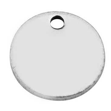 Ebauche de tampon pendentif rond, diamètre 10 mm, argenté