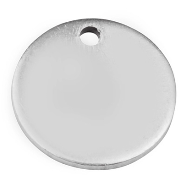 Ebauche de tampon pendentif rond, diamètre 12 mm, argenté