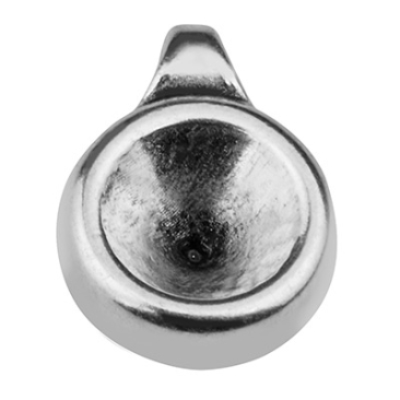 Metal pendant round with setting for Rivoli SS39 (8 mm), silver-plated