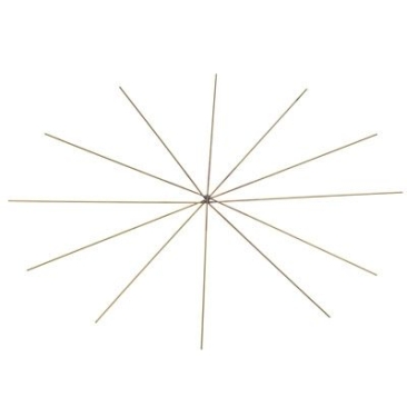 Wire star 20 cm, gold-coloured