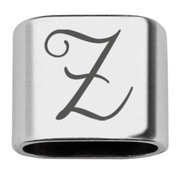Adapter with engraving letter Z, 20 x 24 mm, silver-plated, suitable for 10 mm sail rope