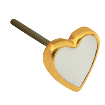 Ohrstecker Herz, 7 x 7 mm, mit Titanstecker, emailliert, vergoldet