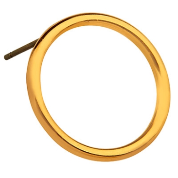 Ohrstecker Rund, 18,5 mm, mit Titanstift, vergoldet